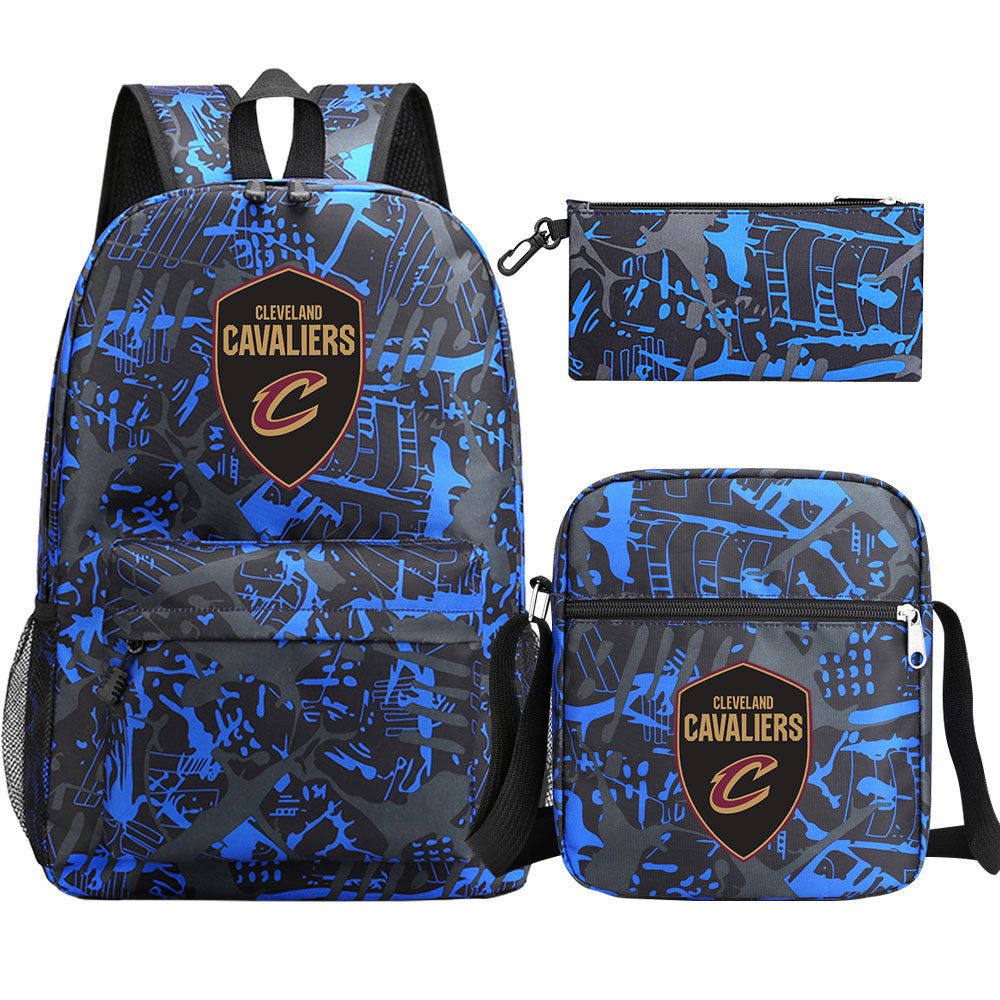 Cleveland Cavaliers Basketball School Backpack Shoulder Bag Pencil Bags 3pcs Set