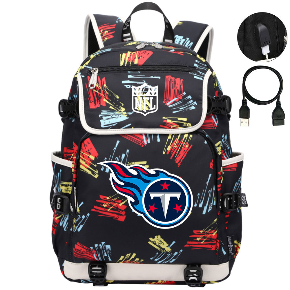 Tennessee Titans Football Rugby Backpack School Notebook Travel Bags