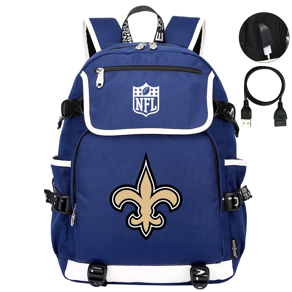 New Orleans Saints Football Rugby Backpack School Notebook Travel Bags