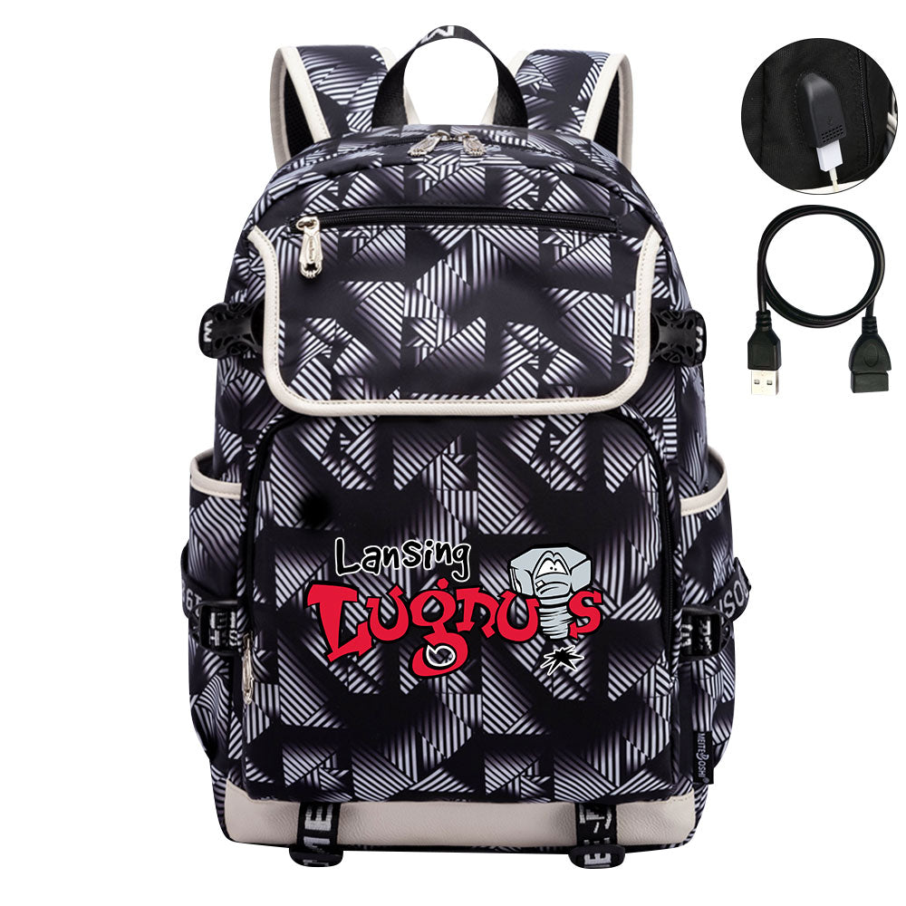 Lansing Lugnuts Backpack School Notebook Travel Bags