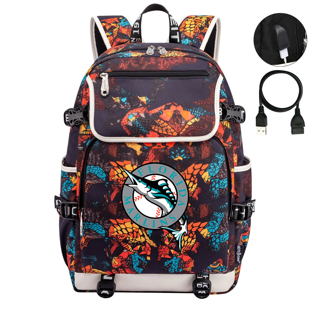 Florida Marlins Backpack School Notebook Travel Bags