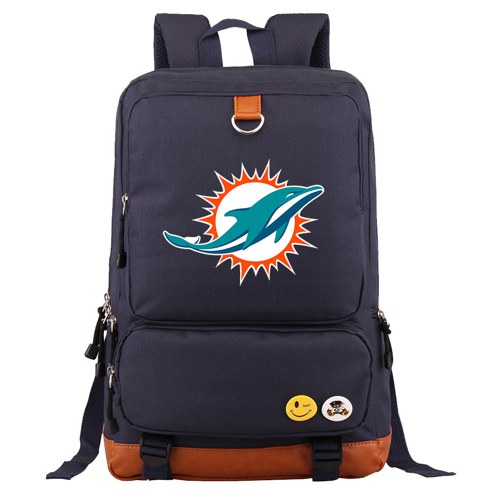 Miami Dolphins Football Team Rugby Proof Backpack NoteBook Laptop School Bag