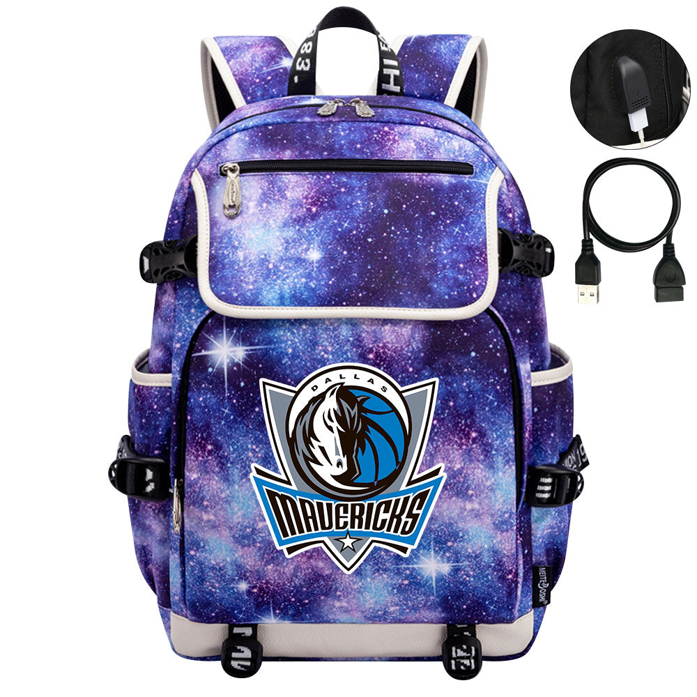 Dallas Mavericks Backpack School Notebook Travel Bags