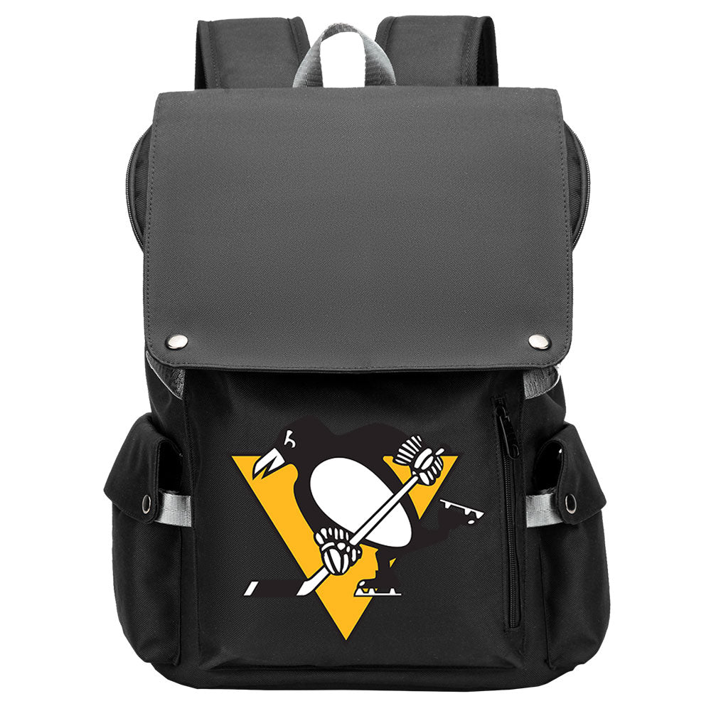 Pittsburgh Penguins Hockey Team School Backpack Oxford Laptop Bag