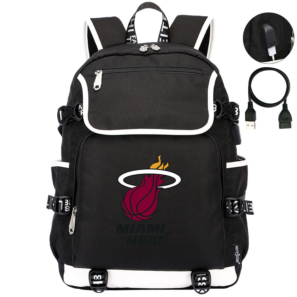 Miami Heat Backpack School Notebook Travel Bags