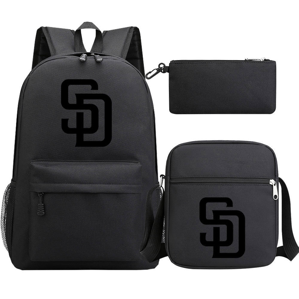 San Diego Padres Baseball School Backpack Shoulder Bag Pencil Bags 3pcs Set