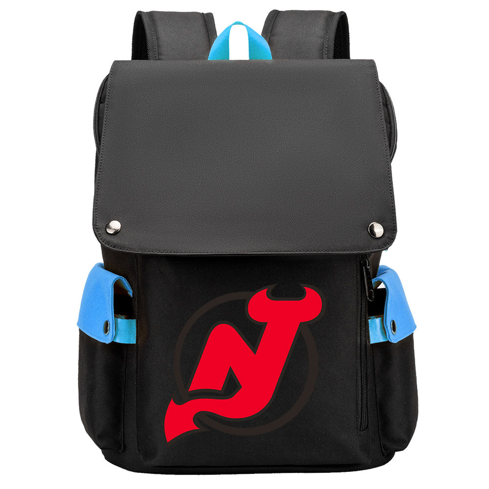New Jersey Devils Hockey Team School Backpack Oxford Laptop Bag