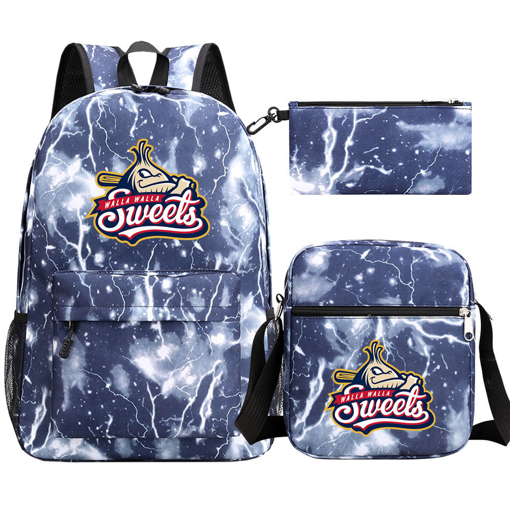 Walla Walla Sweets Baseball School Backpack Shoulder Bag Pencil Bags 3pcs Set