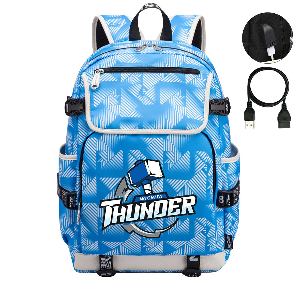 Wichita Thunder Hockey Backpack School Notebook Travel Bag