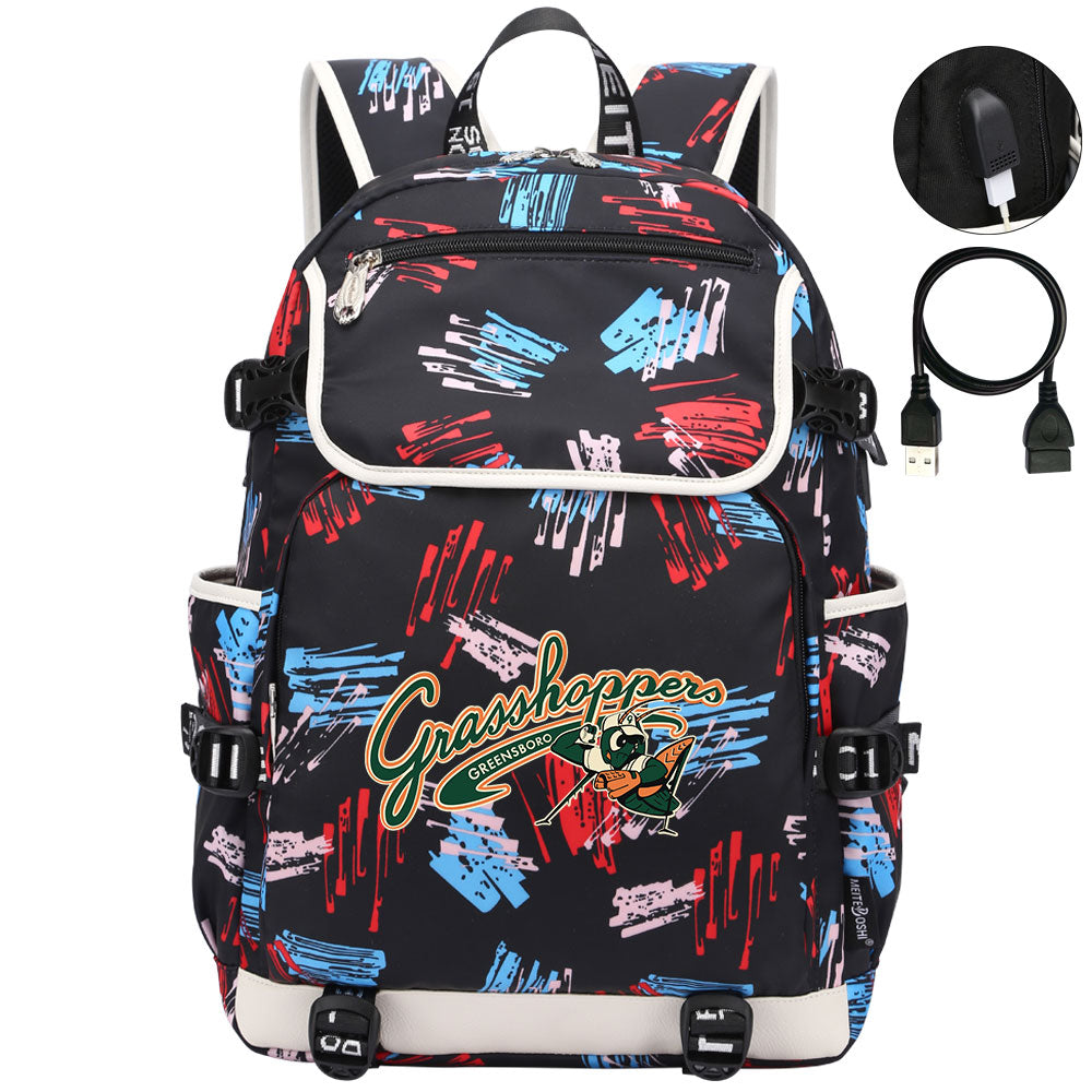 Greensboro Grasshoppers Backpack School Notebook Travel Bags