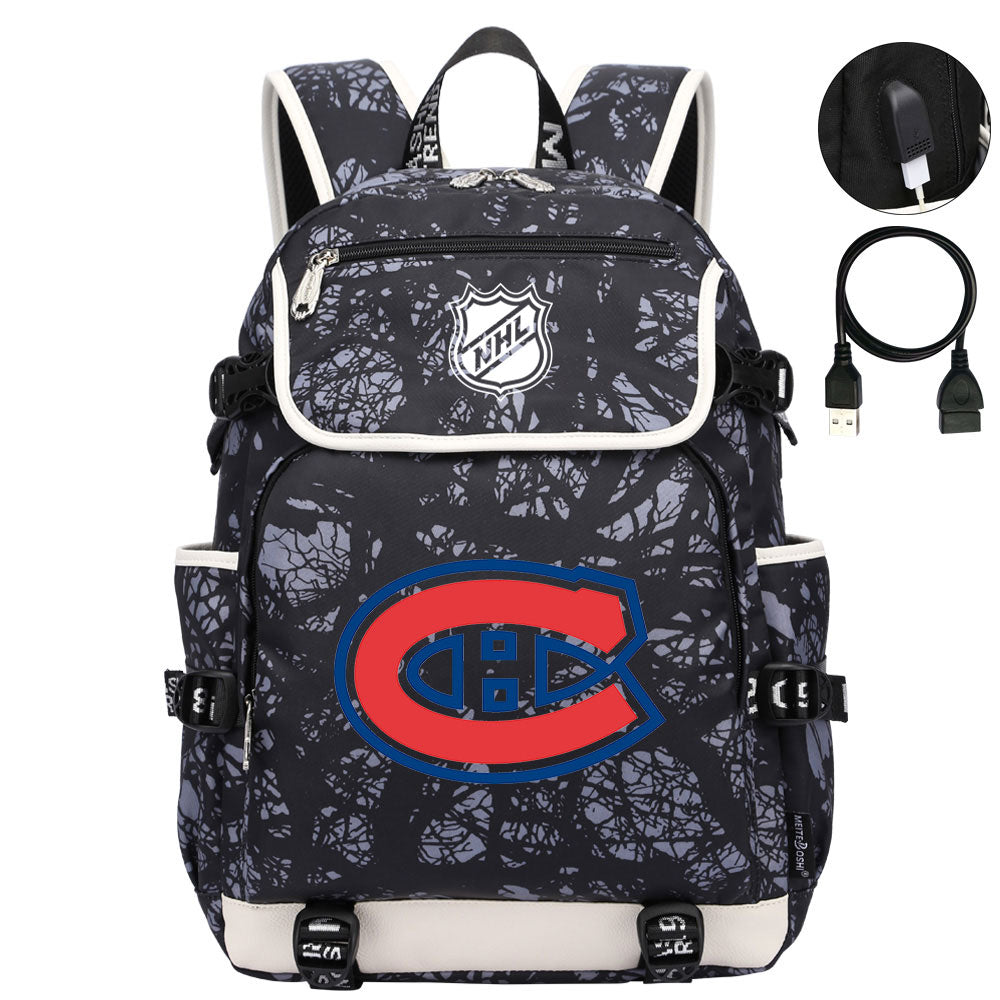 Montreal Canadiens Hockey League Backpack School Notebook Travel Bag