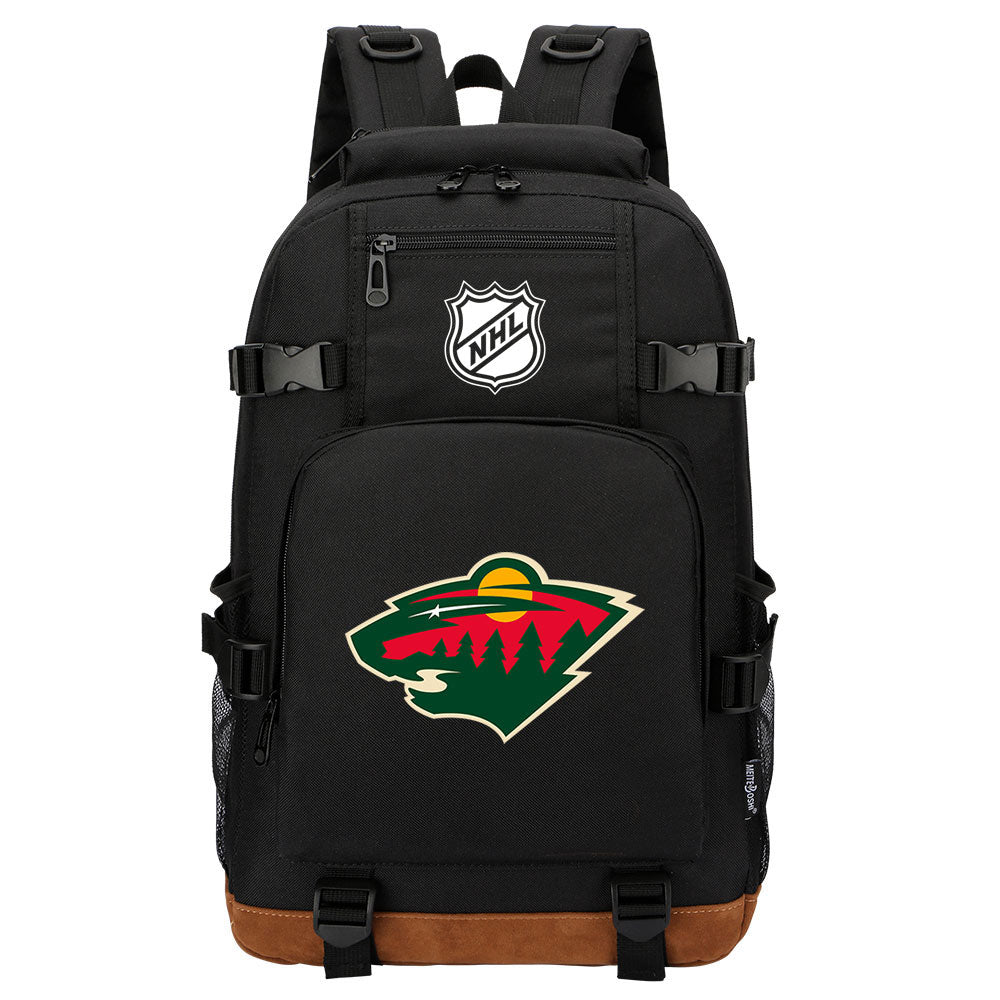 Minnesota Wild Hockey League Waterproof Backpack School Notebook Travel Bag