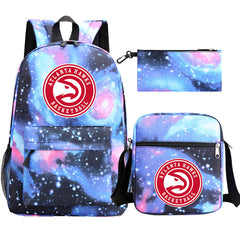 Atlanta Hawks Basketball School Backpack Shoulder Bag Pencil Bags 3pcs Set