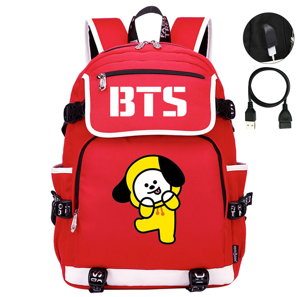 BTS Chimmy Backpack School Notebook Travel Bags