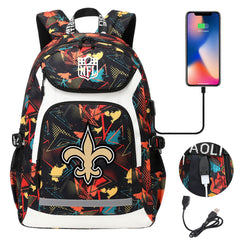 New Orleans Saints Football Rugby Backpack School Notebook Travel Bags With USB