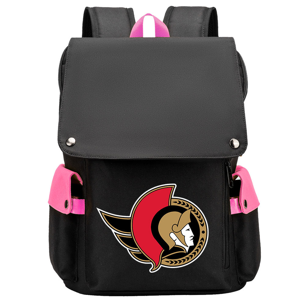 Ottawa Senators Hockey Team School Backpack Oxford Laptop Bag