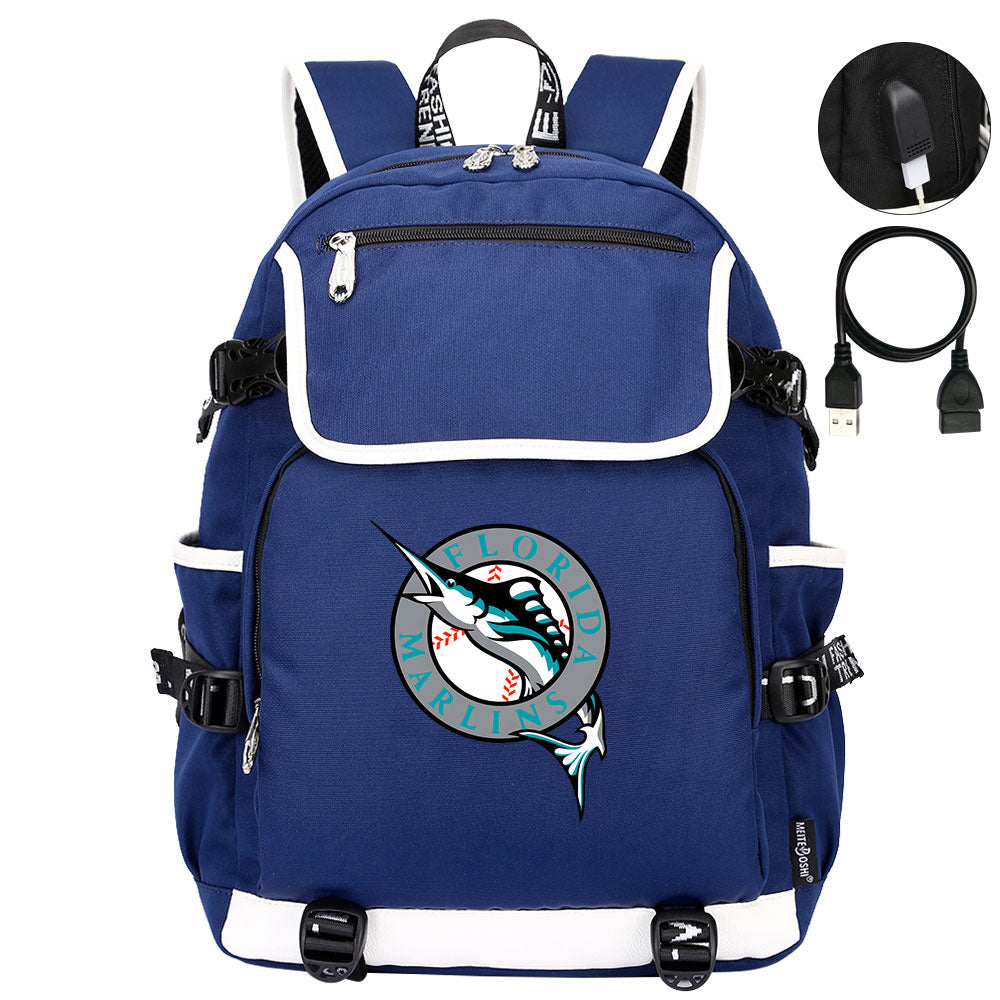 Florida Marlins Backpack School Notebook Travel Bags
