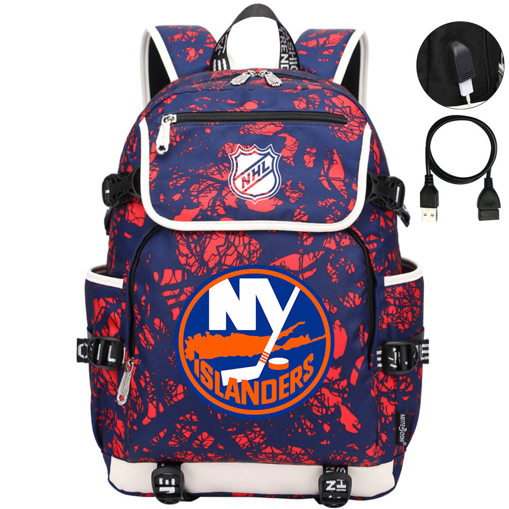 New York Islanders Hockey League Backpack School Notebook Travel Bag