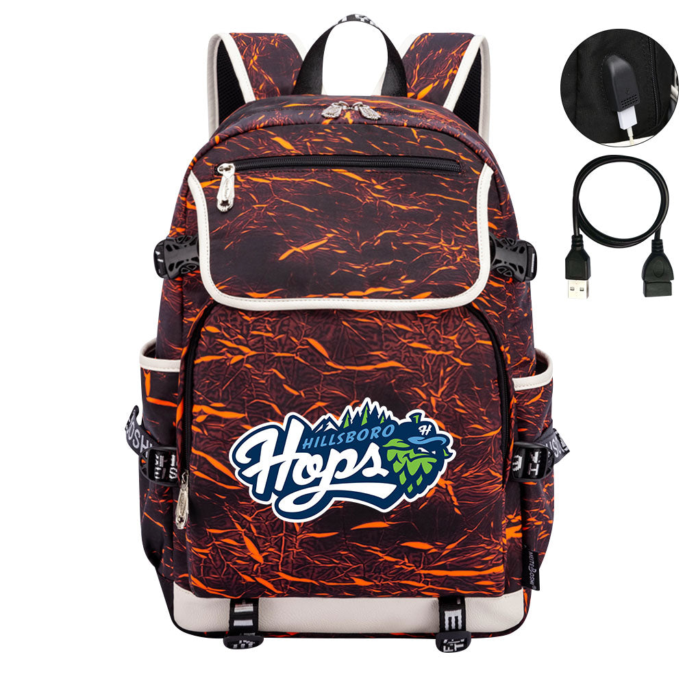 Hillsboro Hops Backpack School Notebook Travel Bags