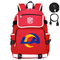 Los Angeles Rams Football Rugby Backpack School Notebook Travel Bags