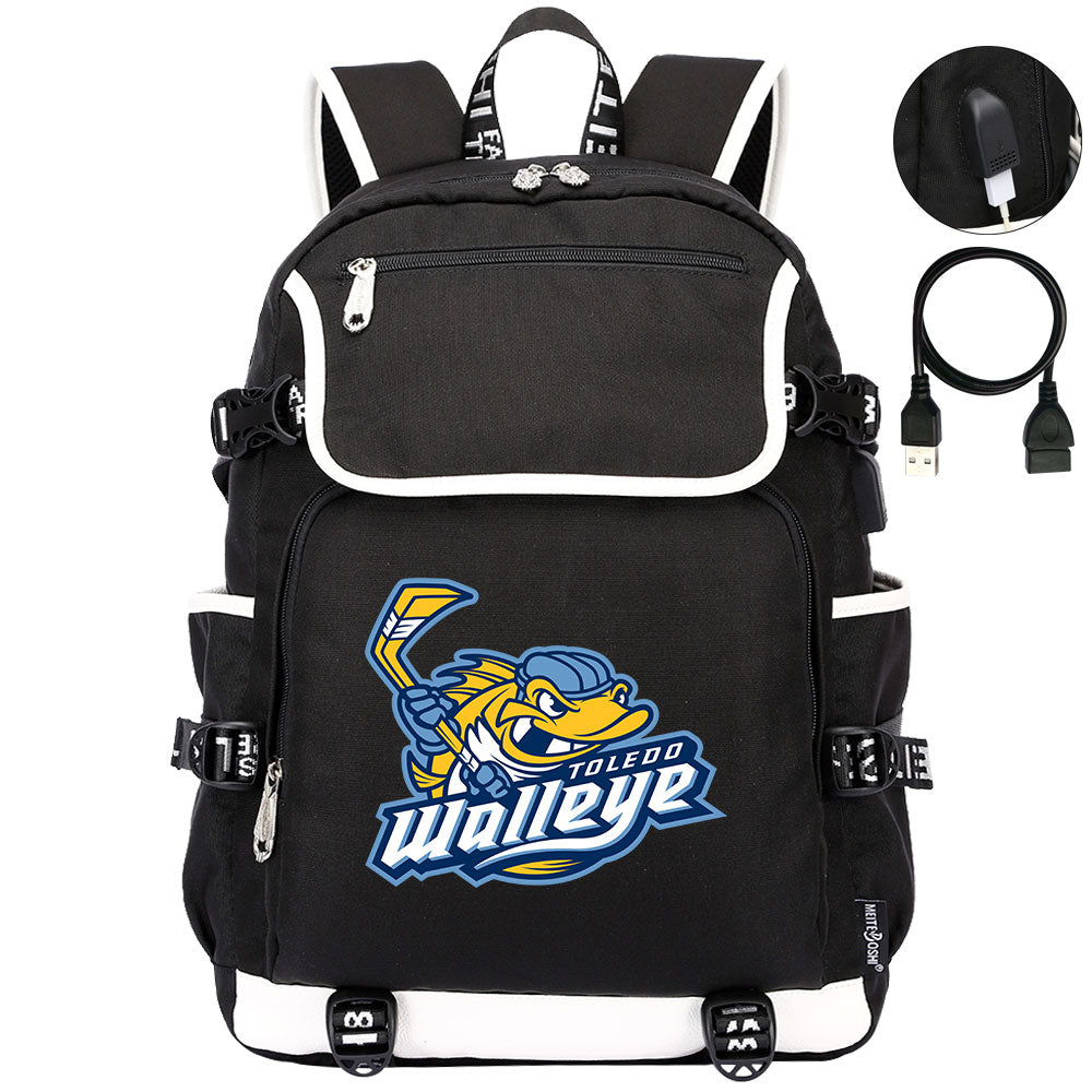 Toledo Walleye Hockey League Backpack School Notebook Travel Bag