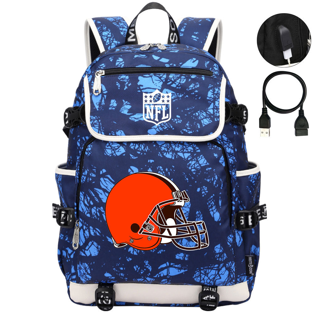 Cleveland Browns Football Team Rugby Backpack School Notebook Travel Bag