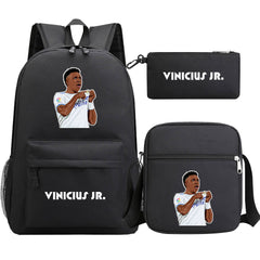 Vinicius Junior Football Player School Backpack Shoulder Bag Pencil Bags 3pcs Set