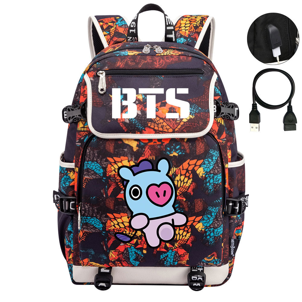 BTS Mang Backpack School Notebook Travel Bags