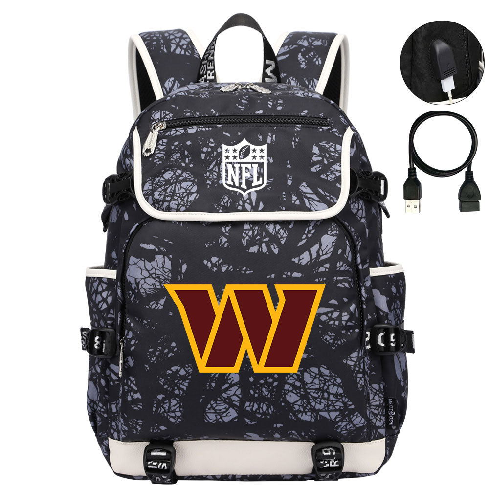 Washington Commanders Football Rugby Backpack School Notebook Travel Bags
