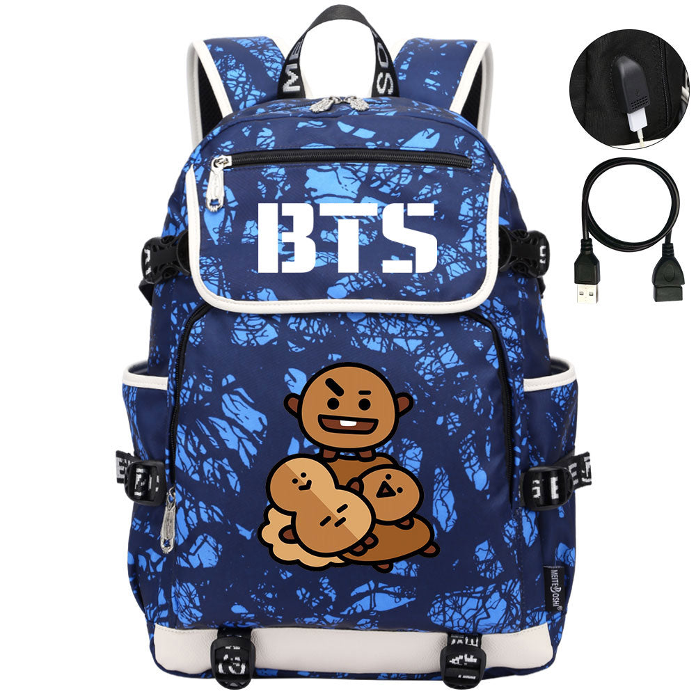 BTS Shooky Backpack School Notebook Travel Bags
