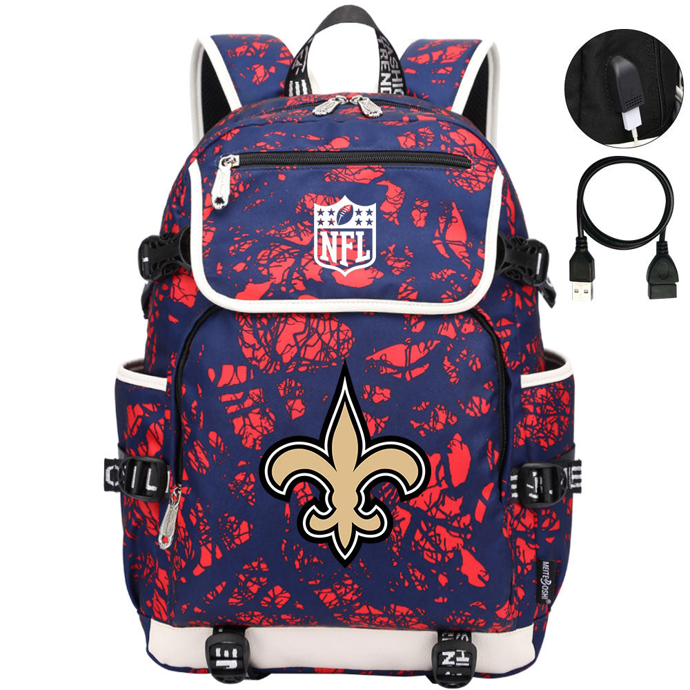 New Orleans Saints Football Rugby Backpack School Notebook Travel Bags