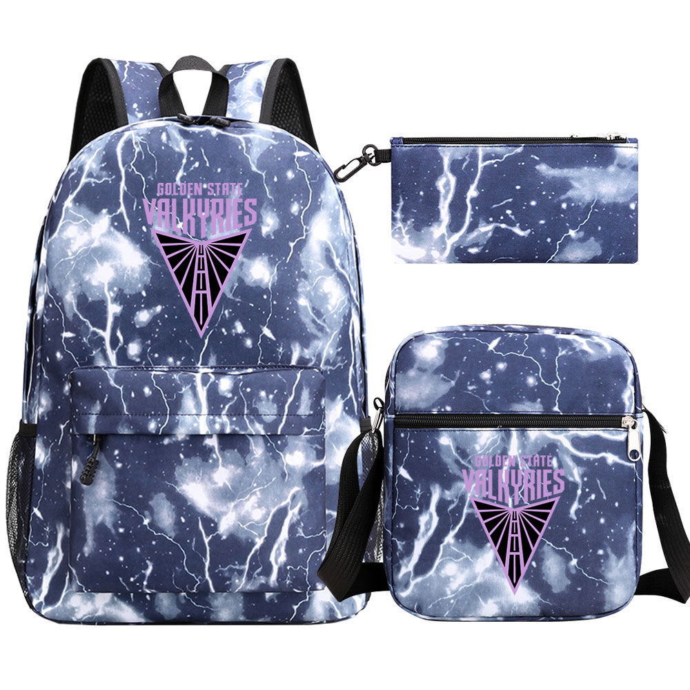 Golden State Valkyries Basketball School Backpack Shoulder Bag Pencil Bags 3pcs Set