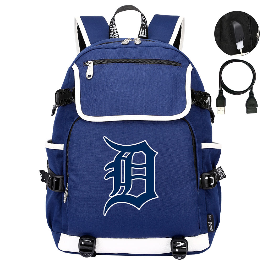 Detroit Tigers Backpack School Notebook Travel Bags