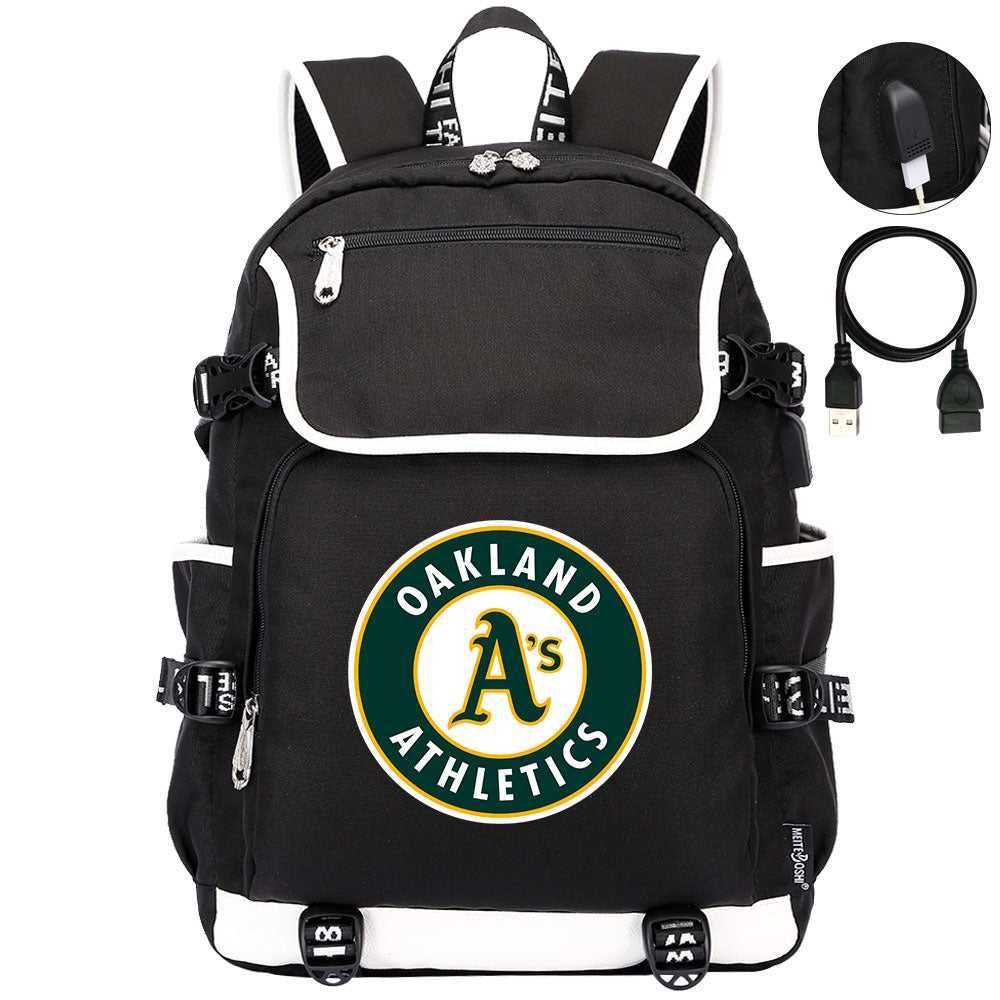 Oakland Athletics Backpack School Notebook Travel Bags
