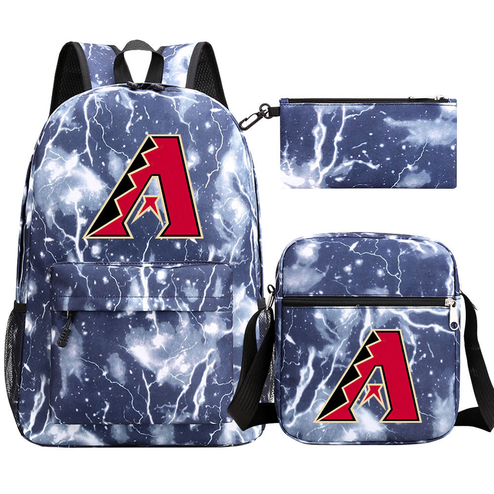 Arizona Diamondbacks Baseball School Backpack Shoulder Bag Pencil Bags 3pcs Set