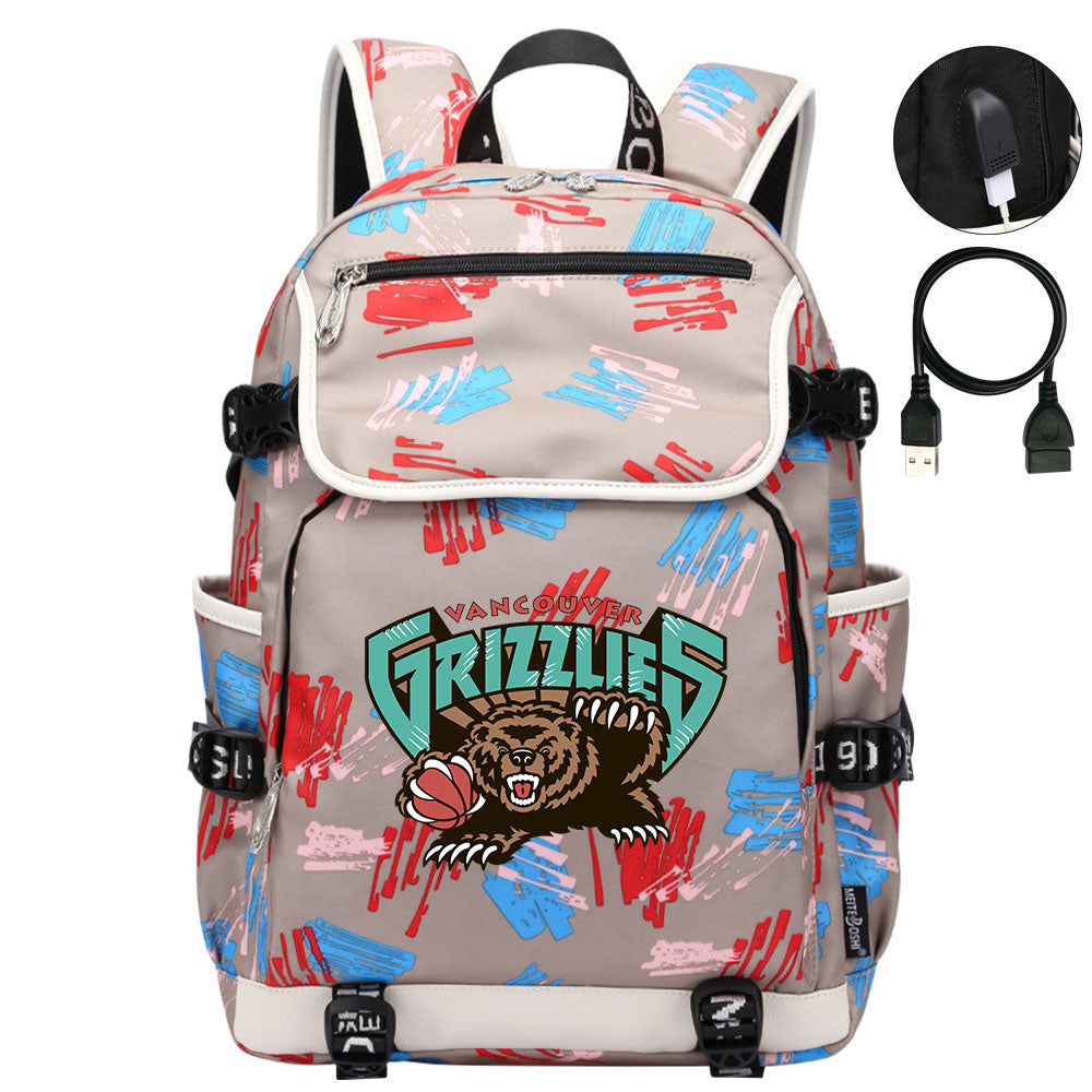 Vancouver Grizzlies Backpack School Notebook Travel Bags