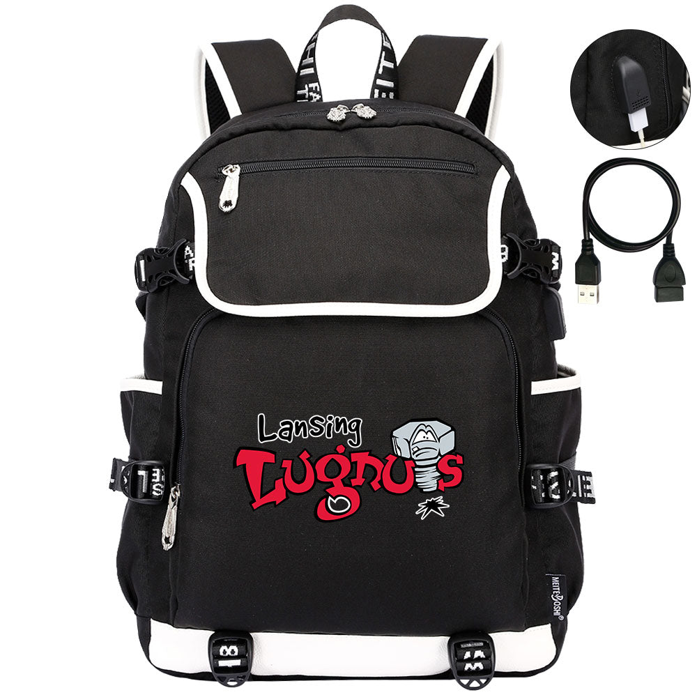 Lansing Lugnuts Backpack School Notebook Travel Bags