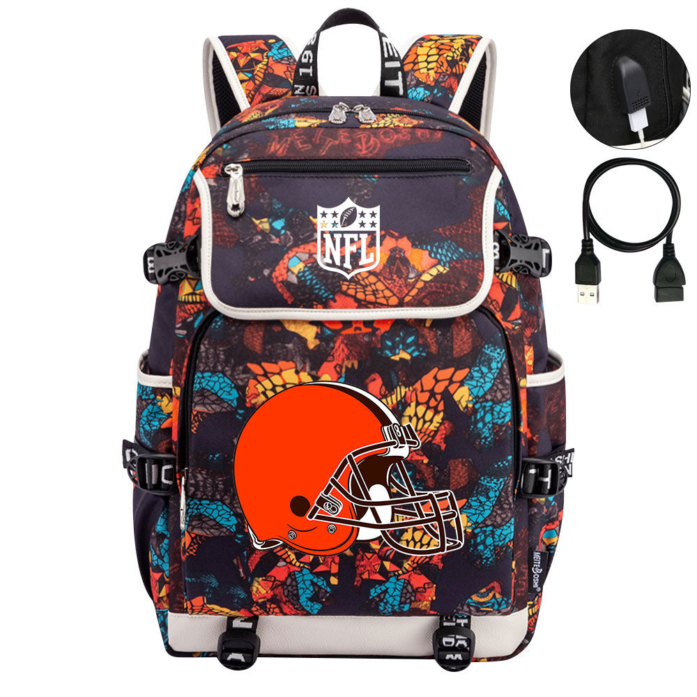 Cleveland Browns Football Team Rugby Backpack School Notebook Travel Bag