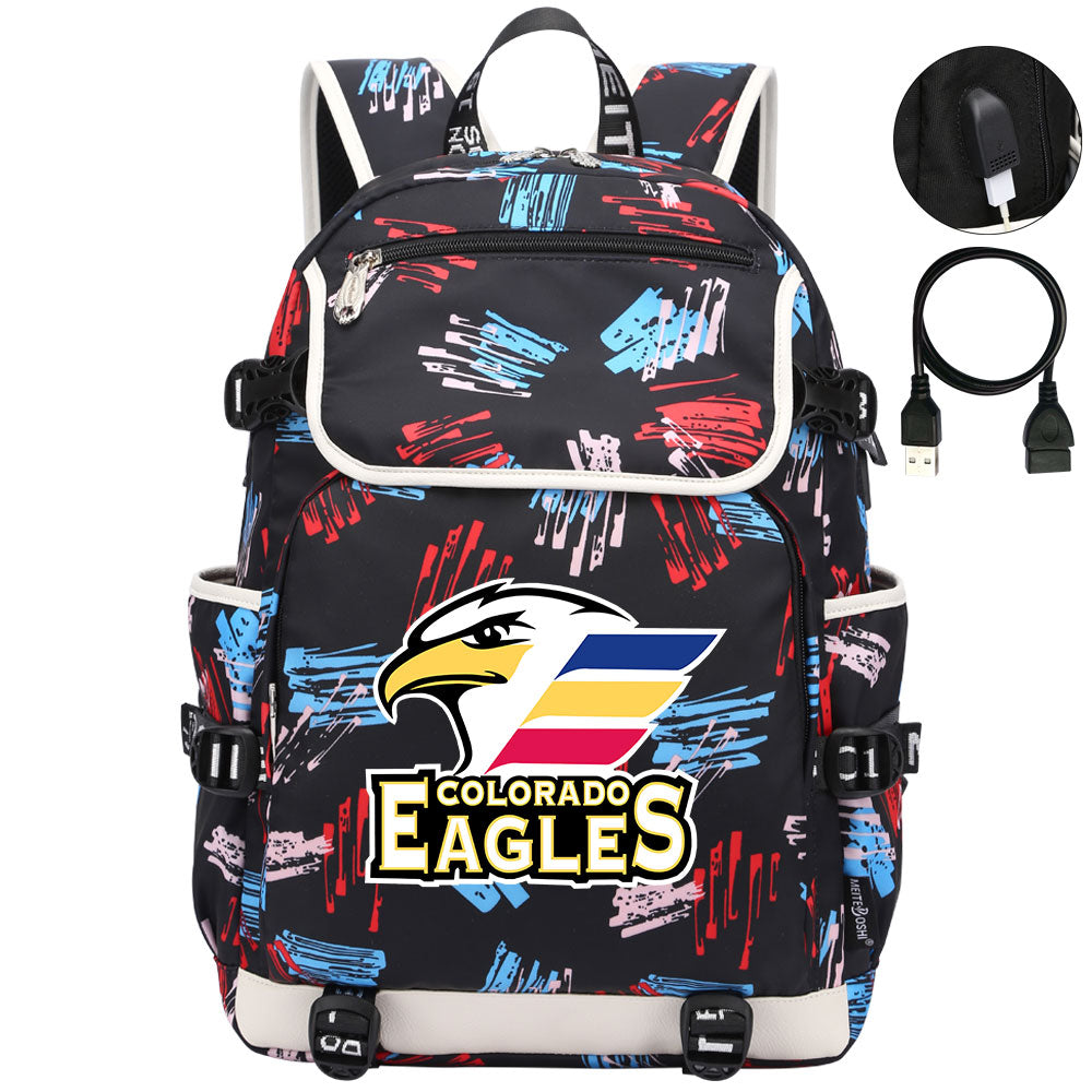 Colorado Eagles Hockey League Backpack School Notebook Travel Bag