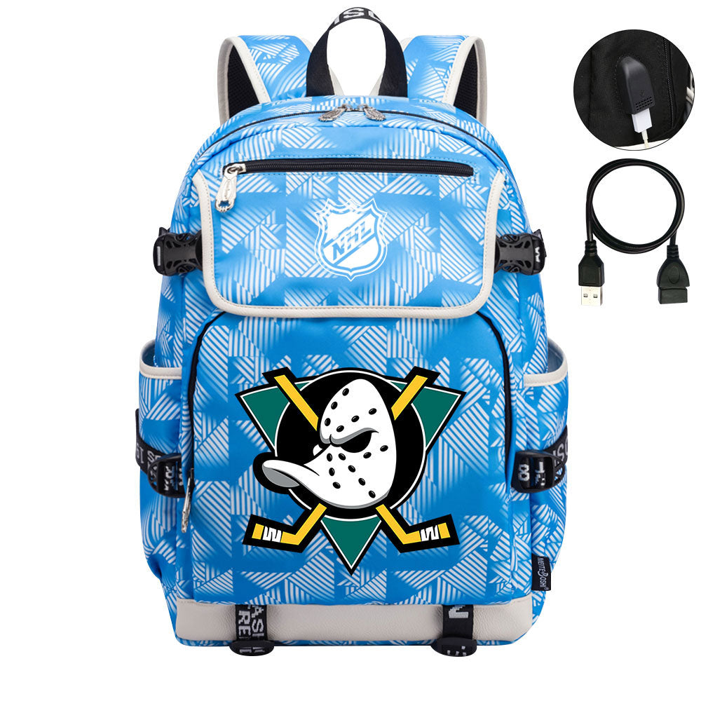 Anaheim Ducks Hockey Team Backpack School Notebook Travel Bags