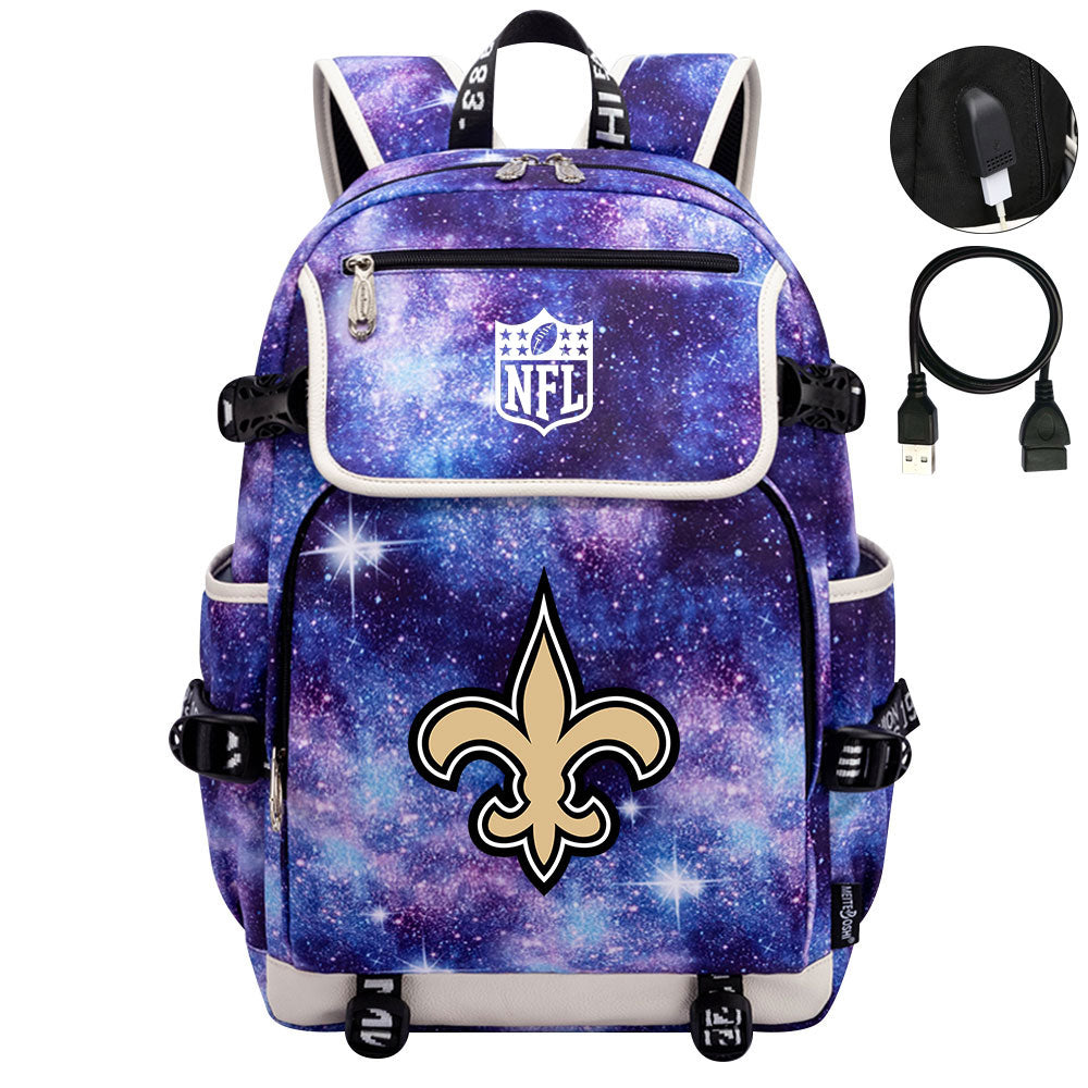 New Orleans Saints Football Rugby Backpack School Notebook Travel Bags