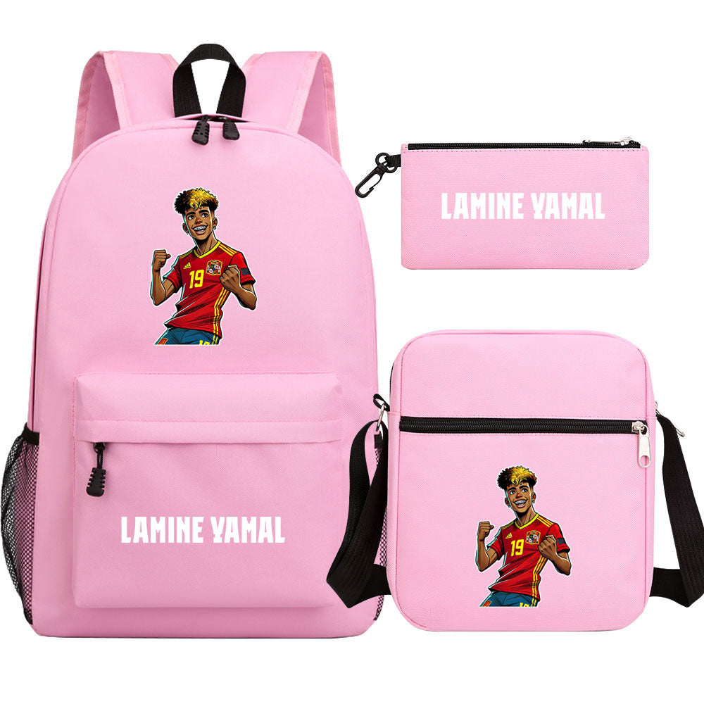 Lamine Yamal Football Player School Backpack Shoulder Bag Pencil Bags 3pcs Set