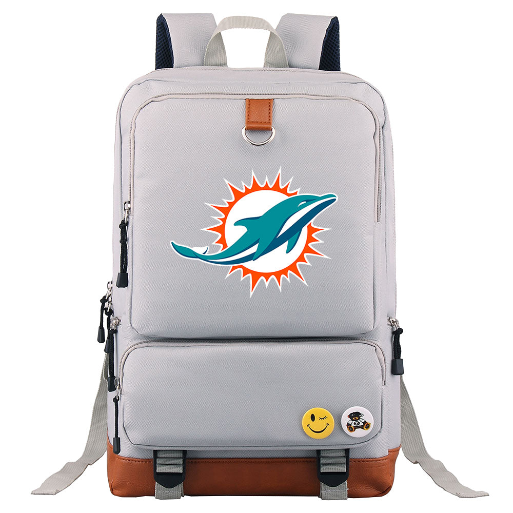 Miami Dolphins Football Team Rugby Proof Backpack NoteBook Laptop School Bag