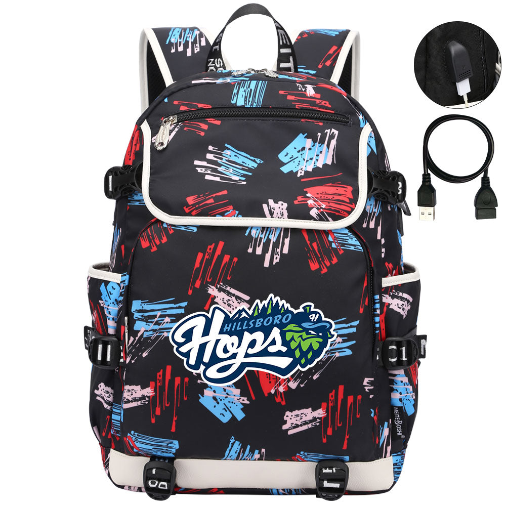 Hillsboro Hops Backpack School Notebook Travel Bags