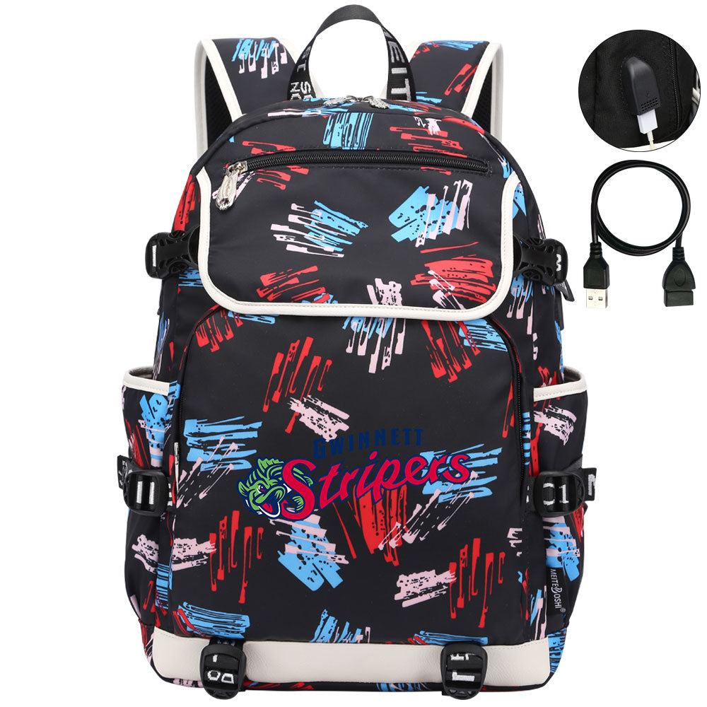 Gwinnett Stripers Backpack School Notebook Travel Bags