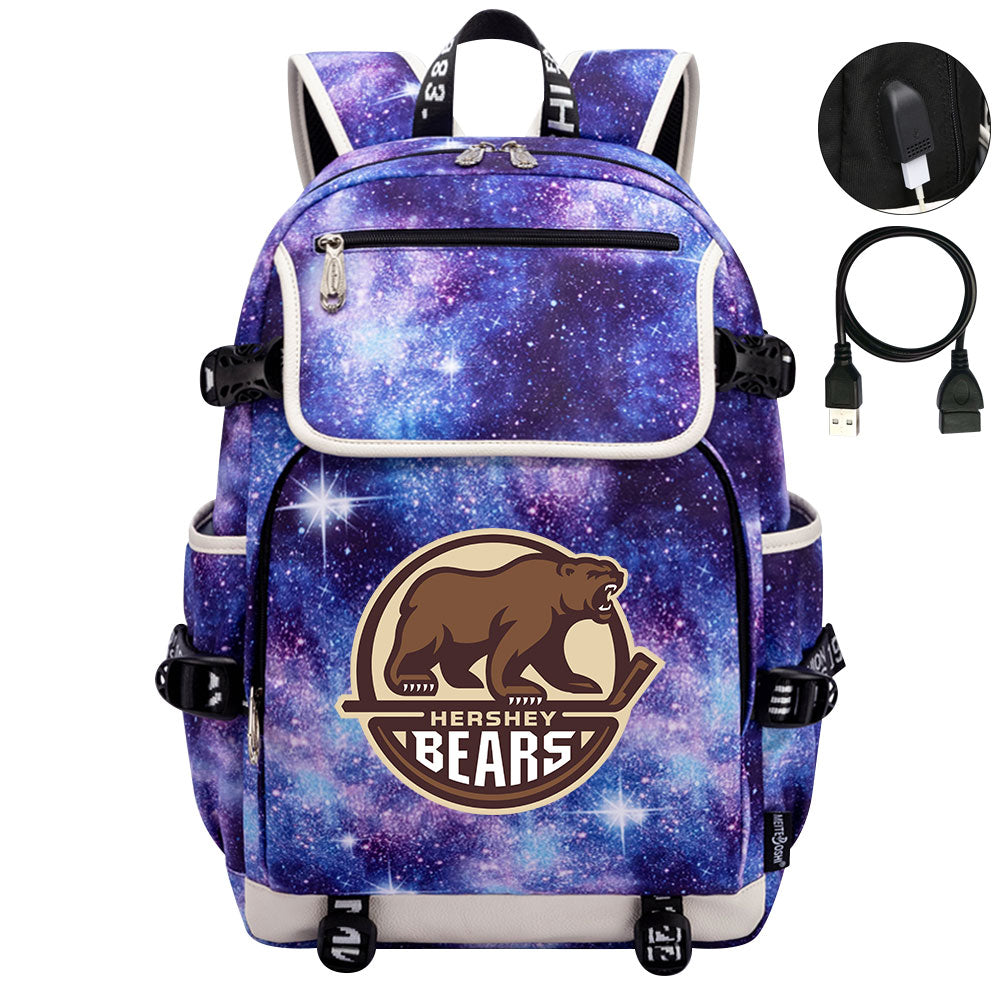Hershy Bears Hockey League Backpack School Notebook Travel Bag