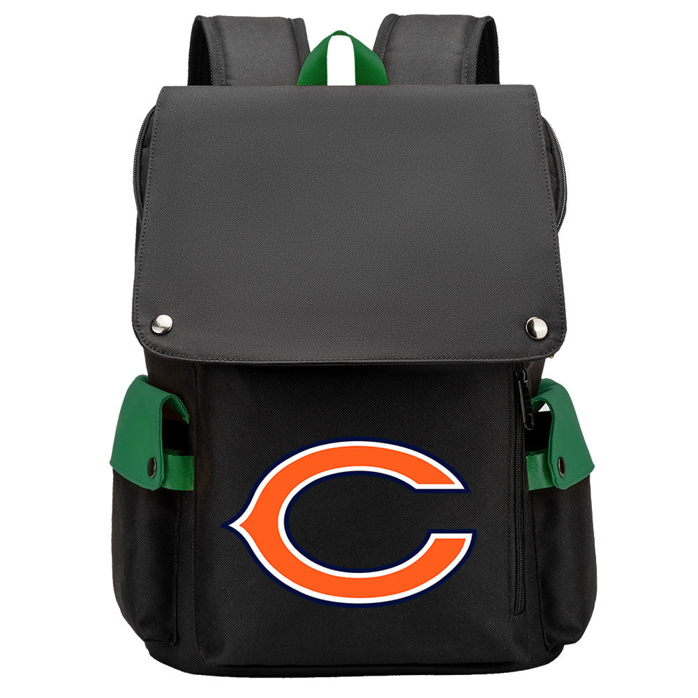 Chicago Bears Football Team Rugby Laptop Backpack Oxford School Bag
