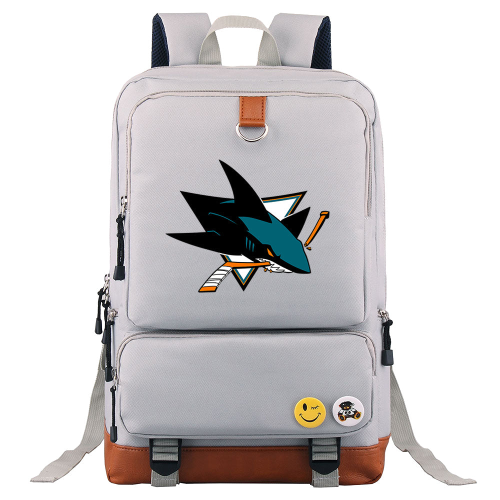 San Jose Sharks Hockey Team Proof Backpack NoteBook Laptop School Bag