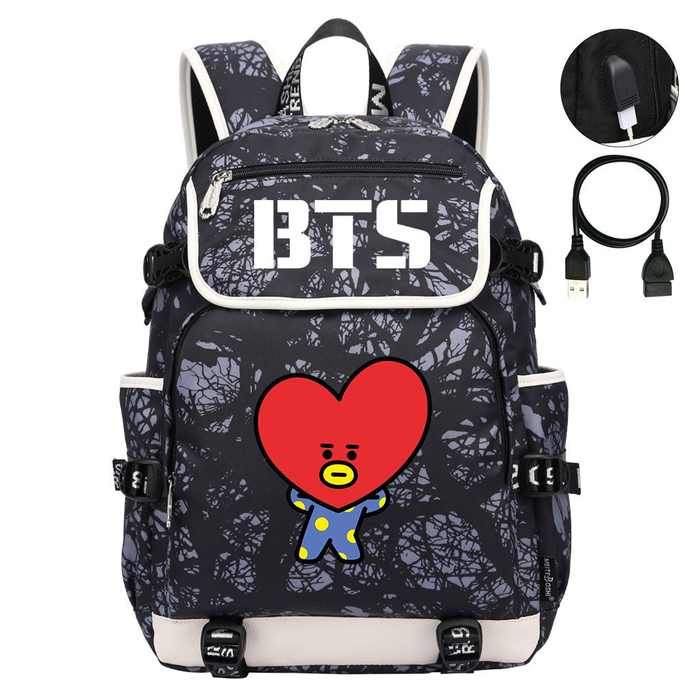 BTS TATA Backpack School Notebook Travel Bags