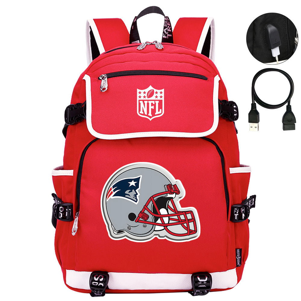 New England Patriots Football Rugby Backpack School Notebook Travel Bags